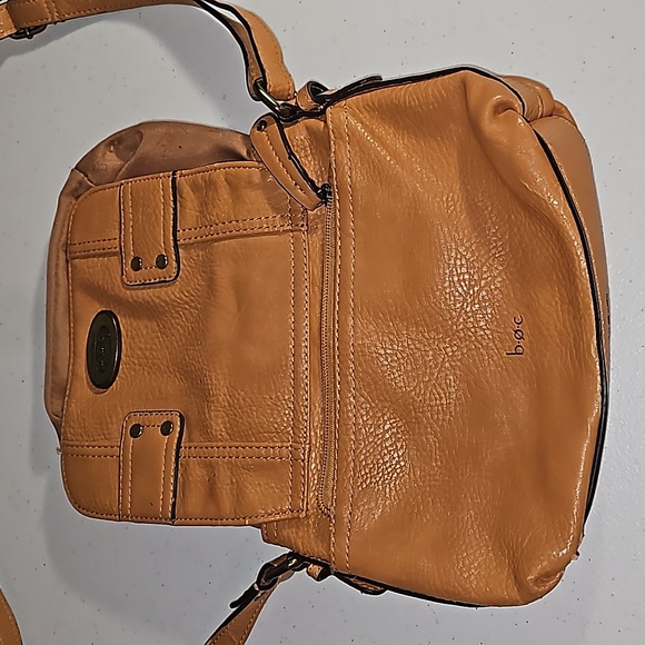 B.O.C. Born Concept Soft leather Camel brown crossbody purse handbag VGUC - Picture 3 of 17